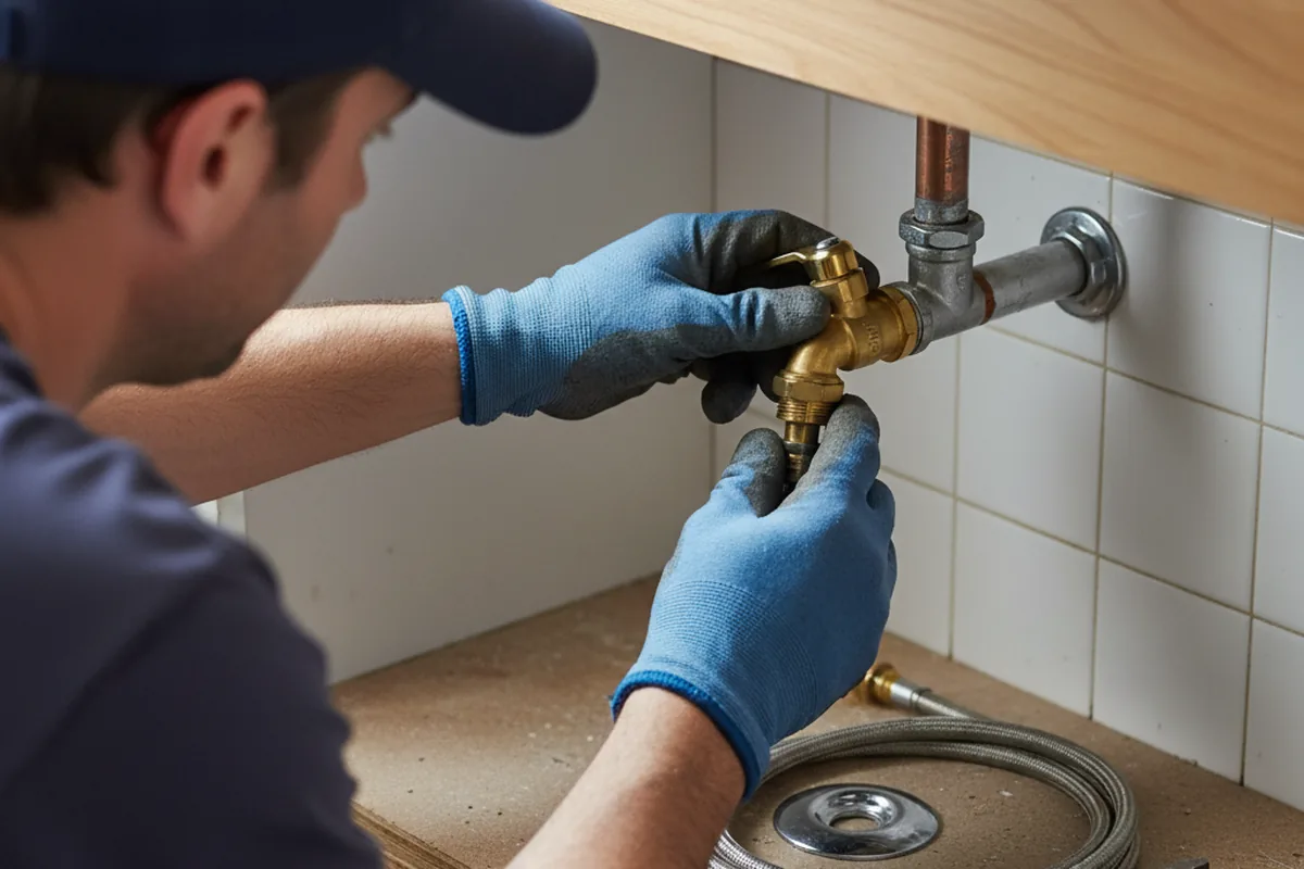 Shutoff valve and fitting work during Well Pump Repair in Philomath